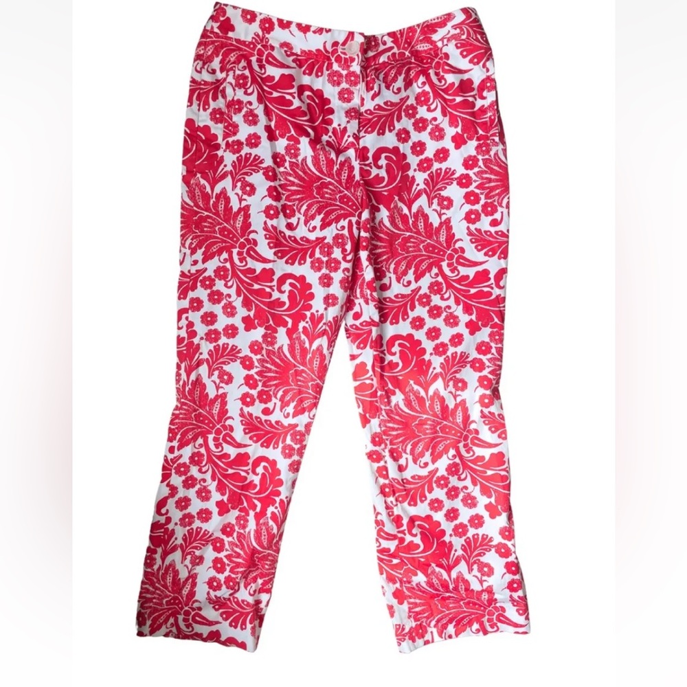 Women’s Size 8 Retro Red/White Capri Pants By Madison Studio